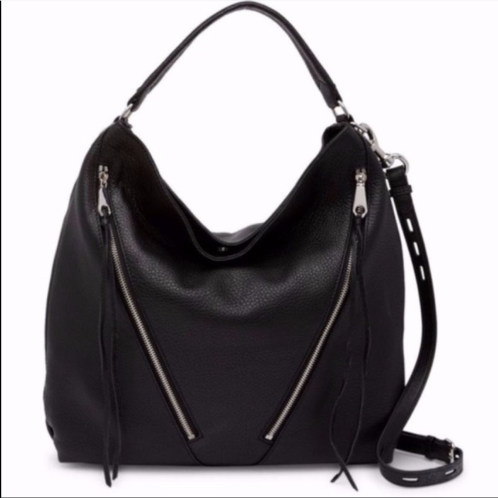 Rebecca Minkoff Black Moro Hobo Leather Shoulder Bag